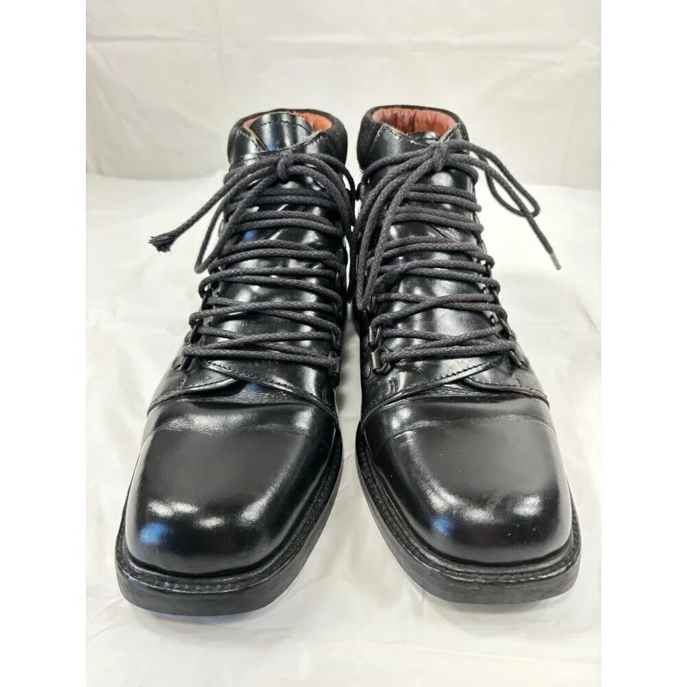 Gucci Black Leather Combat Lace Up Ankle Boots Women's Size 6 - Picture 5 of 16